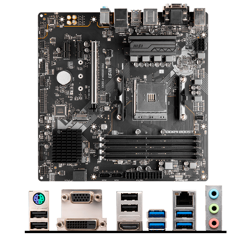 Imagen: Motherboard MSI PRO B550M-P GEN3, Chipset AMD B550, Socket AMD AM4, mATX