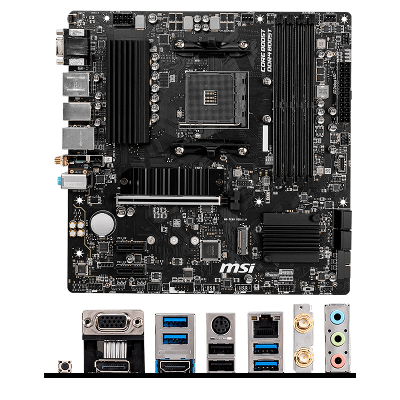 Imagen: Motherboard MSI B550M PRO-VDH WIFI, AMD B550, AM4 Socket, VGA, HDMI, DP, USB 3.2 Gen1