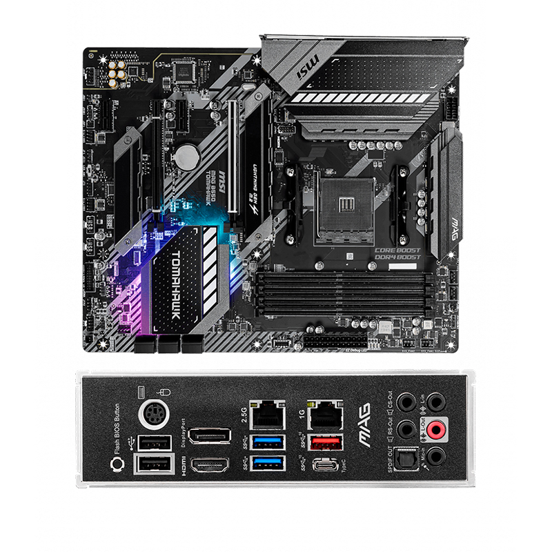 Imagen: Motherboard MSI MAG B550 TOMAHAWK, AMD B550, AM4 Socket, HDMI, DP, USB 3.2 Gen 2