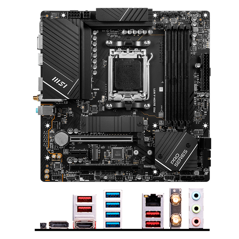 Imagen: Motherboard MSI PRO B650M-A WIFI, Chipset AMD B650, Socket AMD AM5, mATX