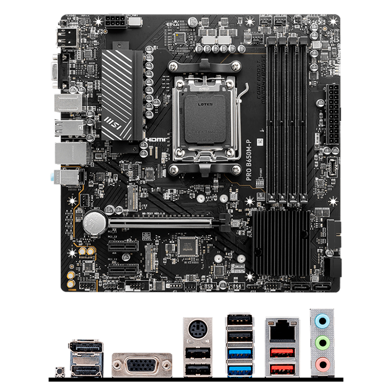 Imagen: Motherboard MSI PRO B650M-P, Chipset AMD B650, Socket AMD AM5, mATX