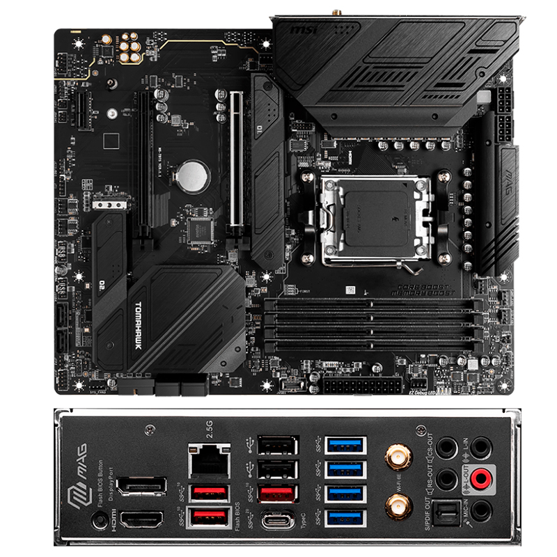 Imagen: Motherboard MSI MAG B650 TOMAHAWK WIFI, Chipset AMD B650, Socket AMD AM5, ATX