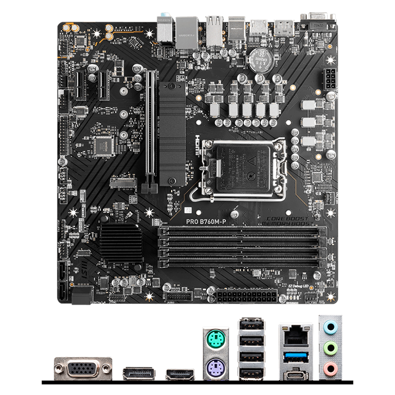 Imagen: Motherboard MSI PRO B760M-P, Chipset Intel B760, LGA1700, HDMI, DP, VGA, mATX