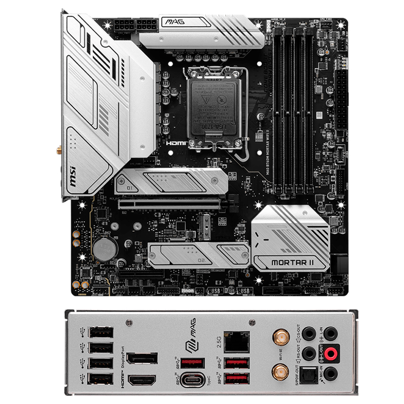 Imagen: Motherboard MSI MAG B760M MORTAR WIFI II, Chipset Intel B760, LGA1700, HDMI, DP, mATX
