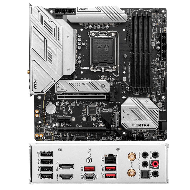 Imagen: Motherboard MSI MAG B760M MORTAR WIFI, Chipset Intel B760, LGA1700, HDMI, DP, mATX