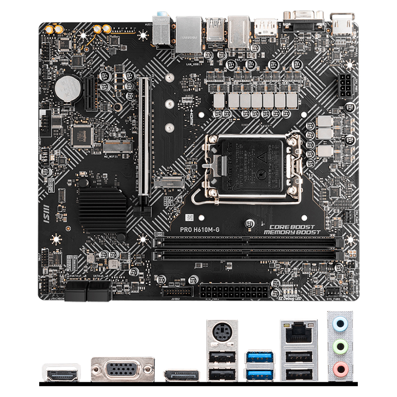 Imagen: Motherboard MSI PRO H610M-G,Chipset Intel H610, LGA1700, mATX
