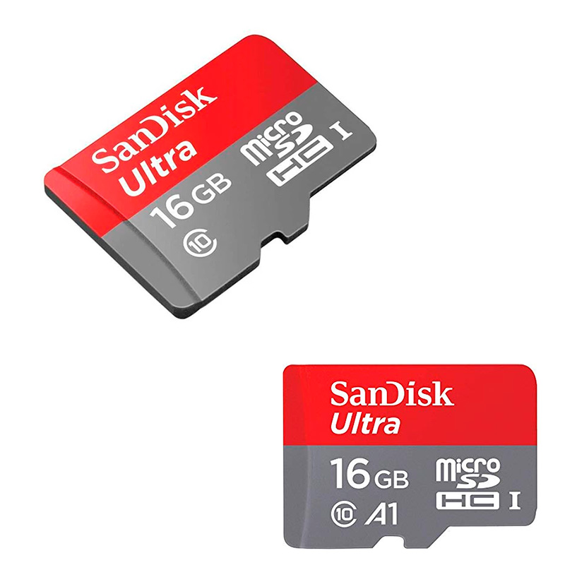 Imagen: Memoria Flash microSDHC SanDisk Ultra A1, Class10, UHS-I, 16GB, presentacin en colgador.
