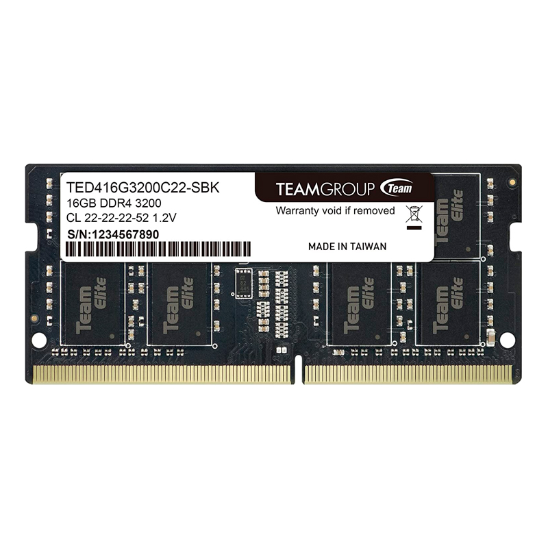Imagen: Memoria SO-DIMM TeamGroup Elite, 16GB DDR4-3200MHz (PC4-25600) 1.2V, CL22