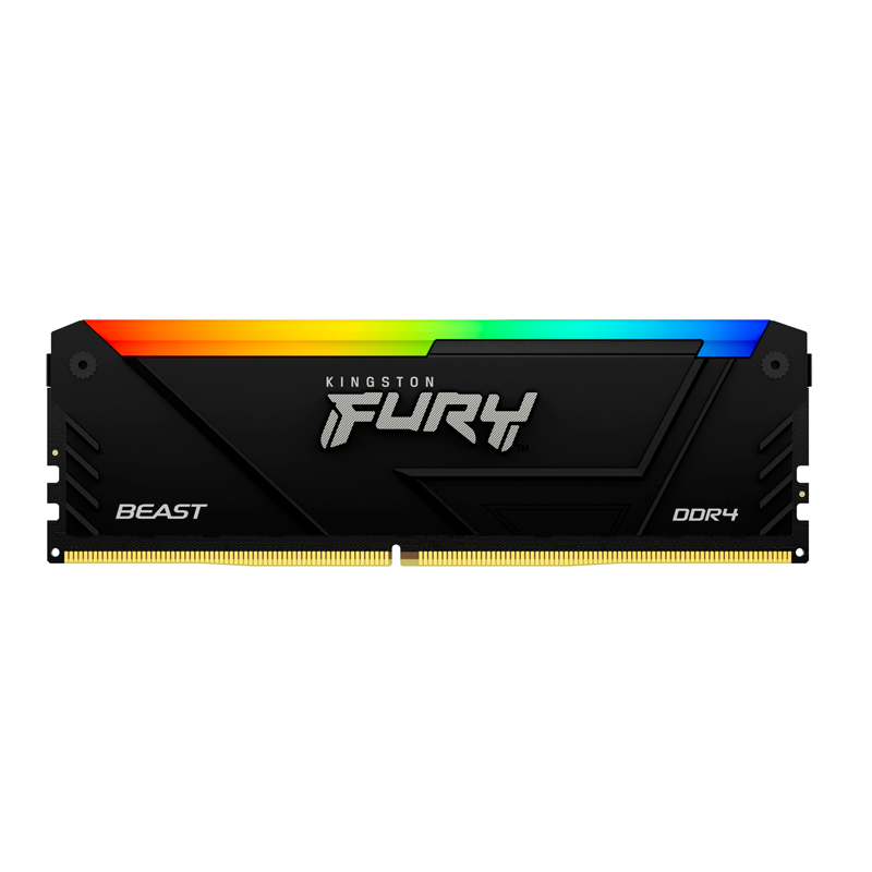 Imagen: Memoria Kingston Fury Beast RGB BLACK, 16GB DDR4 3200 MHz, PC4-25600, CL16, 1.35V.