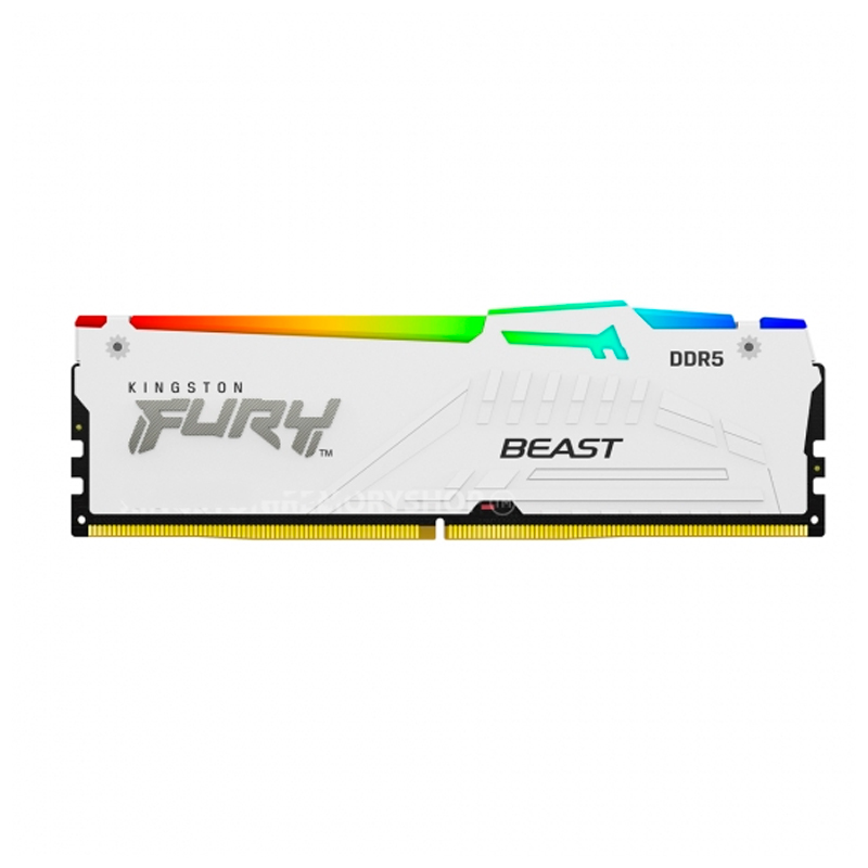 Imagen: Memoria Kingston FURY Beast White RGB, 16GB DDR5-5200 MHz, CL-40, 1.25V, White