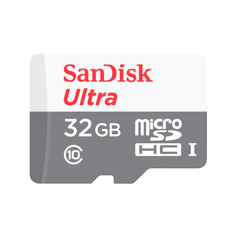 Imagen: Memoria Flash SanDisk Ultra microSDHC, UHS-I, Class10, 32GB, incluye adaptador SD.