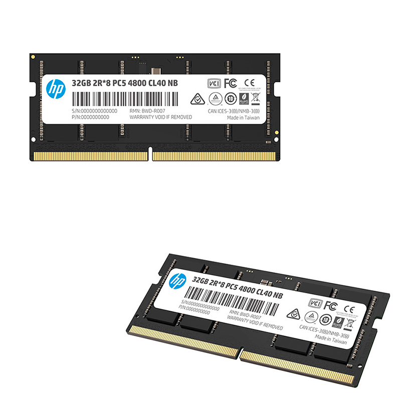 Imagen: Memoria HP X1 SODIMM DDR5-4800MHz, PC5-38400, 32GB, CL40, 1.1 V, 260-Pin.