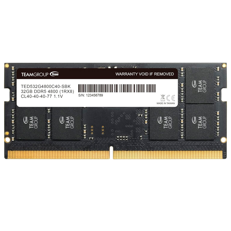 Imagen: Memoria TEAMGROUP SO-DIMM ELITE DDR5, 32GB DDR5-4800MHz, CL40, 1.1V, 262-Pin, Non-ECC