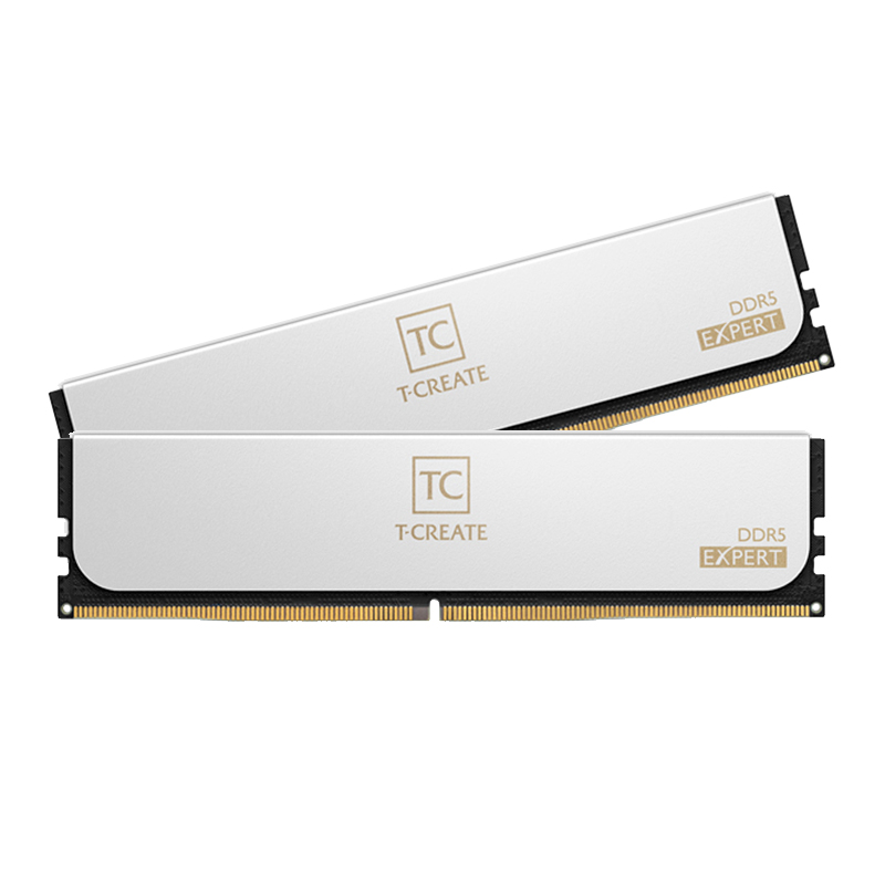 Imagen: Memoria TEAMGROUP T-CREATE Expert DDR5, 32GB (2x16GB), DDR5-6400MHz, CL32, 1.35V, Blanco