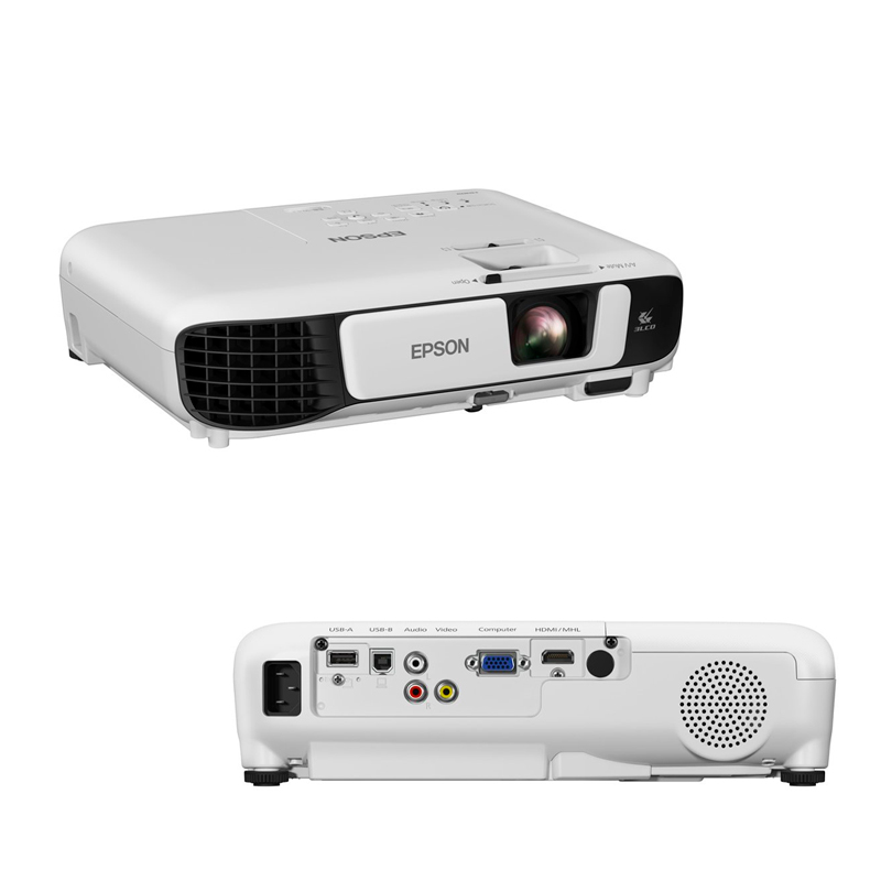 Imagen: Proyector PowerLite W52+ WXGA 3LCD, Inalambrico HDMI x1, VGA x1, Parlante Monoaural: 2W x1