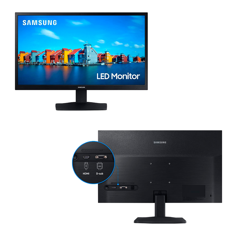Imagen: Monitor Samsung Flat LED 19" LS19A330NH, TN, 1366 x 768, VGA, HDMI, Negro