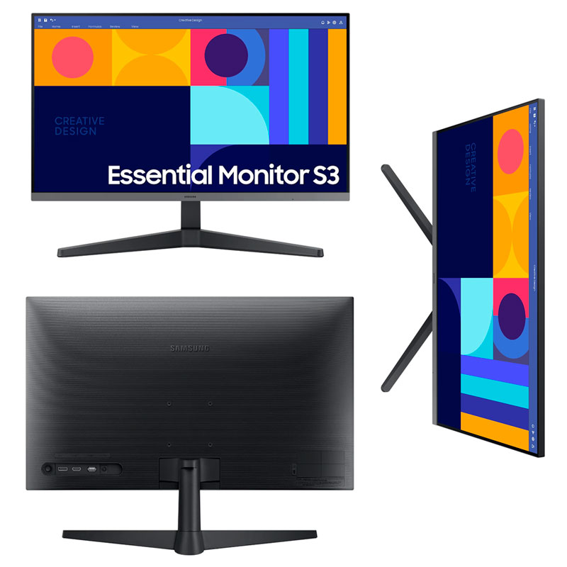 Imagen: Monitor Samsung Essential S3 de 27", FHD IPS (1920 x 1080), 1 x HDMI 1.4, 1 x DP 1.2