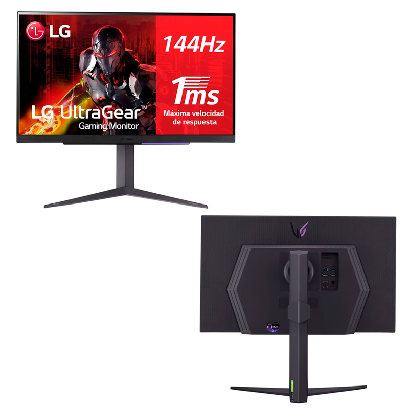 Imagen: Monitor Gaming LG 27" UltraGear, UHD 4K IPS (3840x2160) 144Hz, HDMI x2, DP x1, HP-Out x1