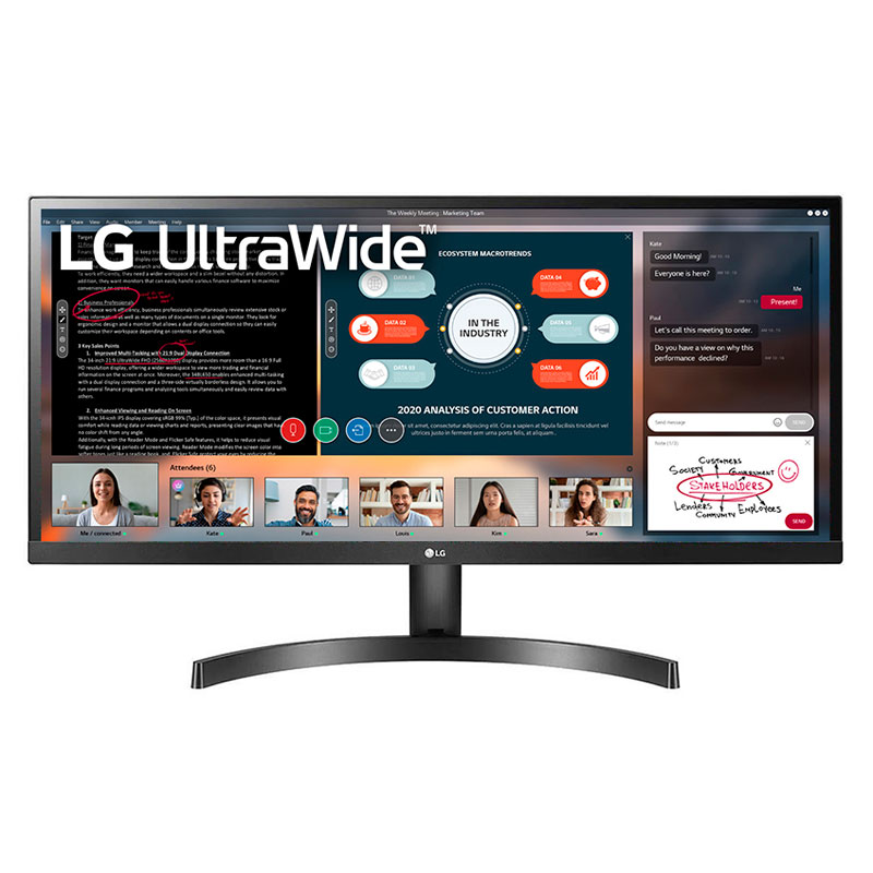 Imagen: Monitor LG 29" IPS UltraWide FHD HDR10, 2560x1080, DP x 1, HDMI x 1, USB Tipo-C, Headphone
