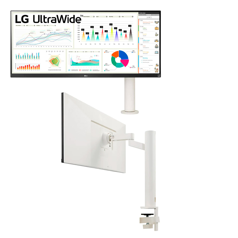 Imagen: Monitor LG 34WQ680-W, 34", 3440 x 1440, IPS, 2 x HDMI / Headphone Out.