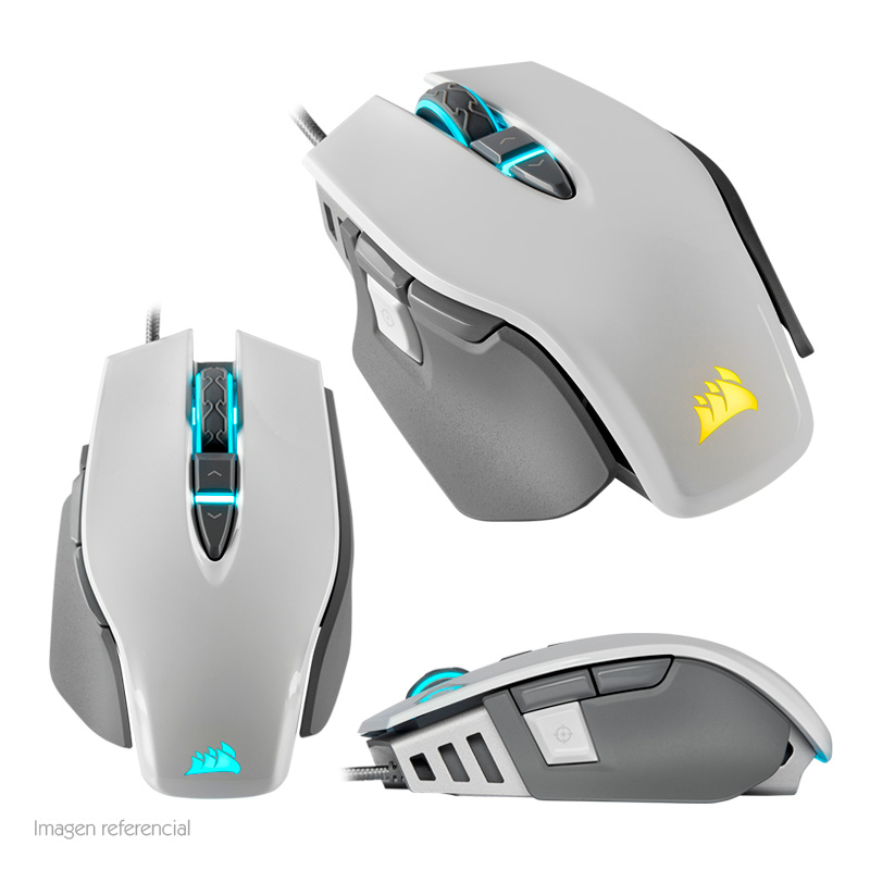 Imagen: Mouse ptico Corsair M65 RGB Elite FPS Gaming, 18 000 dpi, USB, 9 botones, blanco.