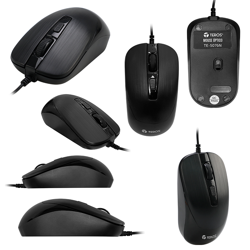 Imagen: Mouse ptico Teros TE-5076N, 1600dpi, , USB, 4 botones,