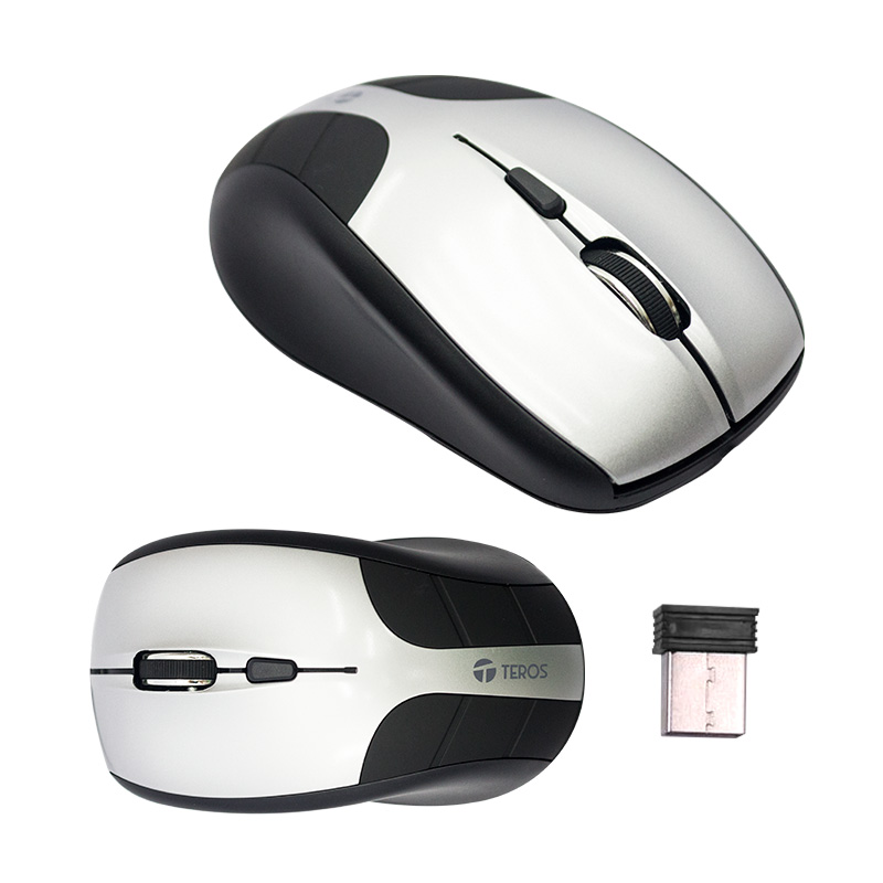 Imagen: Mouse óptico inalámbrico Teros TE-X19, 1600 dpi, receptor USB.