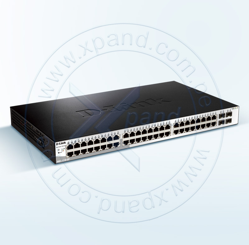 Imagen: Switch Smart D-Link DGS-1210-52, 48 RJ-45 LAN GbE, 4 puertos dual-speed SFP.