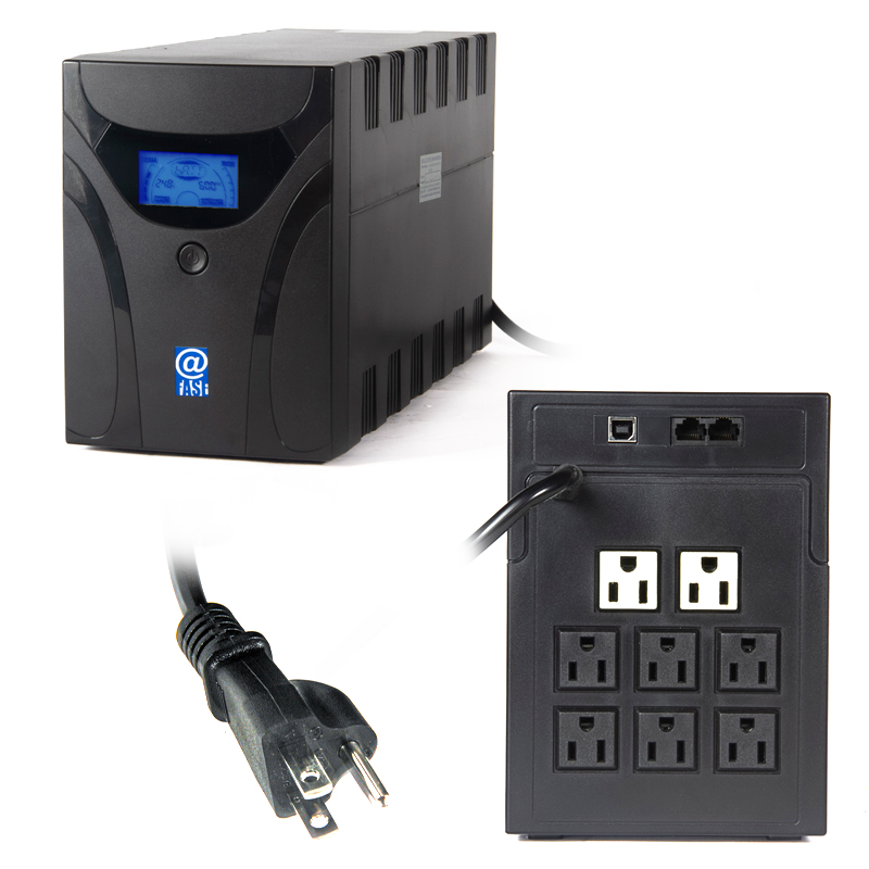 Imagen: UPS Interactivo Elise Fase, AUR-1000-LCD-USB, 1000 VA / 600 W, Puerto inteligente USB-HID.