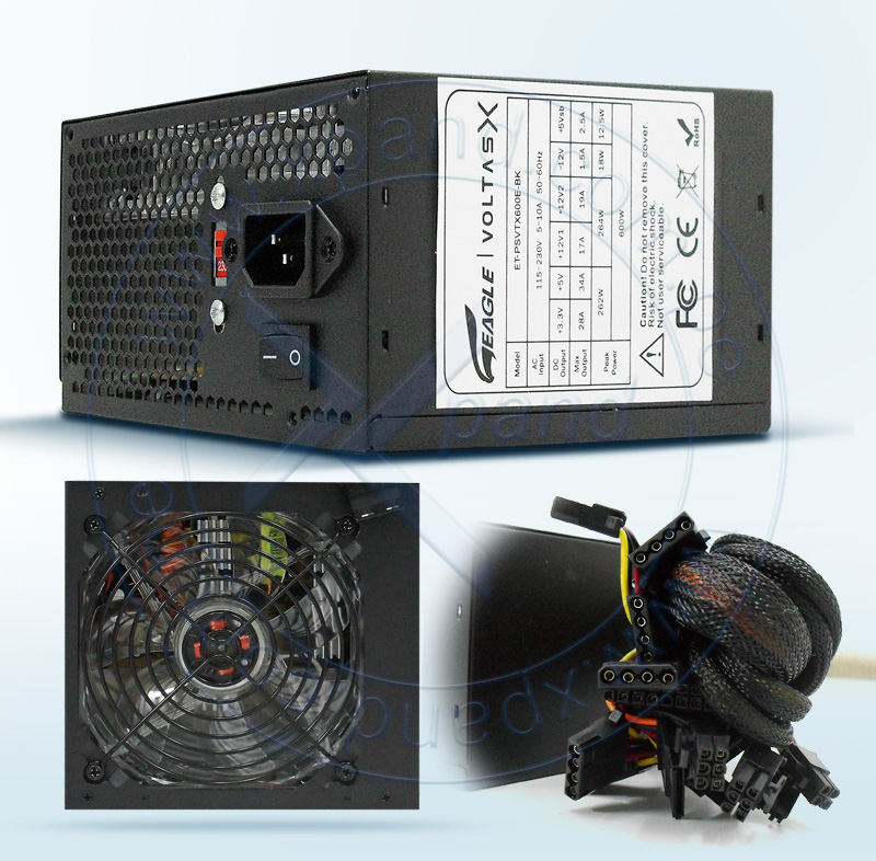 Imagen: CASES, FUENTE PARA; EVERCOOL; POWER EAGLE WITH PCI 600W BK