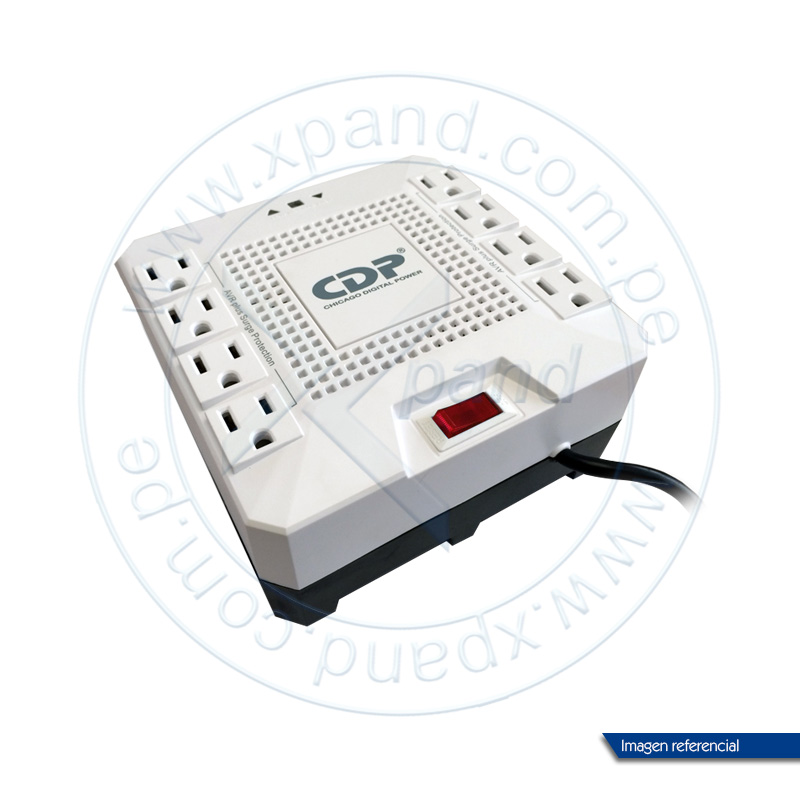 Imagen: Regulador de voltaje CDP RC-AVR pro 1808i, 1800VA, 1000W, 220V, 8 tomacorrientes.