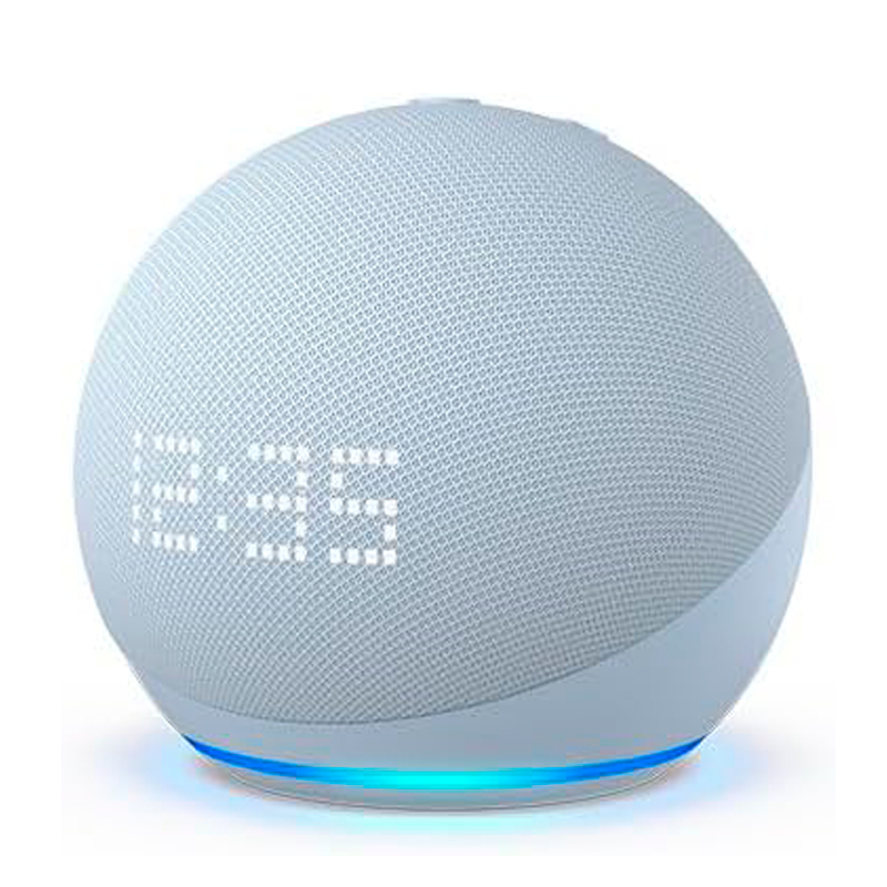 Imagen: Amazon Echo Dot con reloj (5. Gen, Modelo de 2022) Parlante inteligente con reloj y Alexa