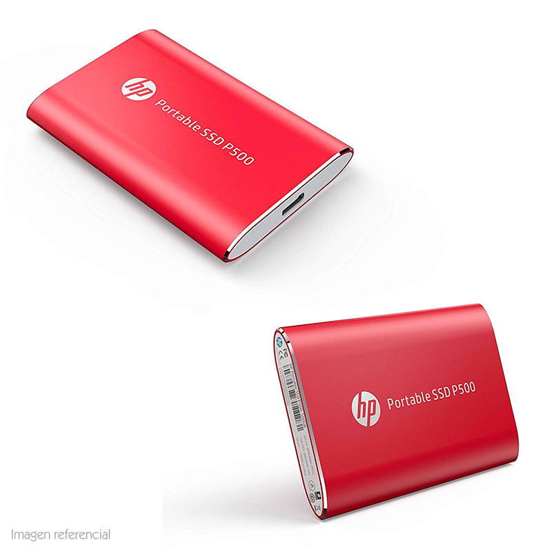 Imagen: Disco duro externo estado slido HP P500, 250GB, USB 3.1 Tipo-C, Rojo.