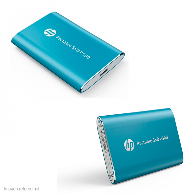Imagen: Disco duro externo estado slido HP P500, 250GB, USB 3.1 Tipo-C, Azul.