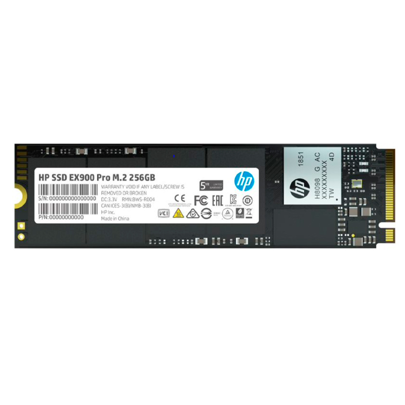 Imagen: Unidad en estado solido HP EX900 Pro M.2 256GB, PCIe Gen3.0 x4 NVMe 1.3