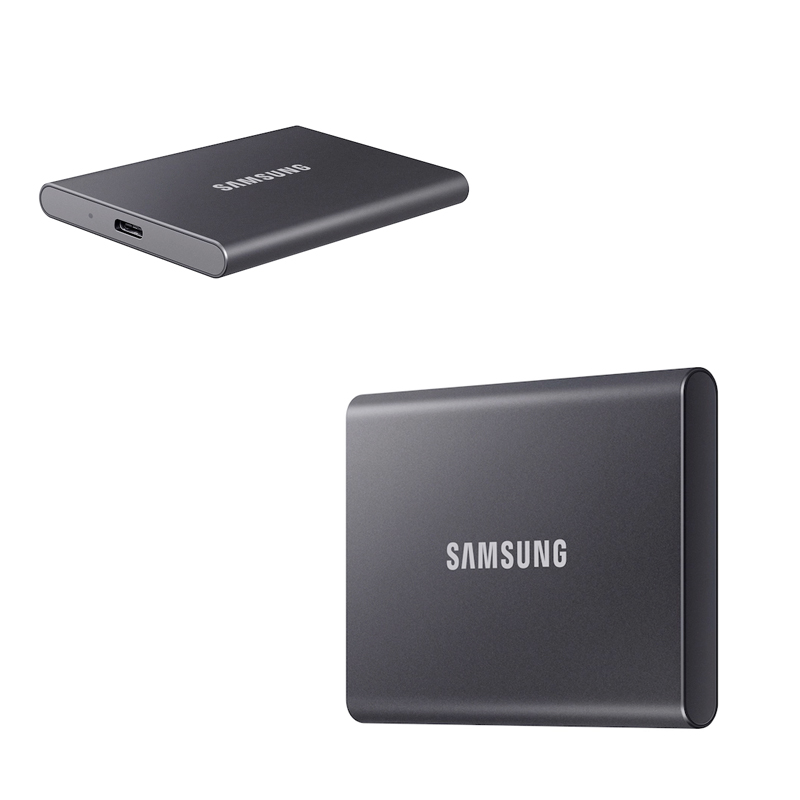 Imagen: Unidad de estado solido externo SSD T7 USB 3.2 Gen 2 (10Gbps) 1TB, Portatil, Gris