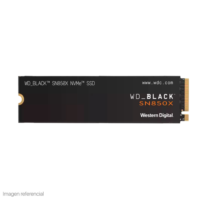 Imagen: Unidad de estado solido Western Digital Black SN850X NVMe 1TB, M.2 2280, PCIe Gen 4.0 x4.
