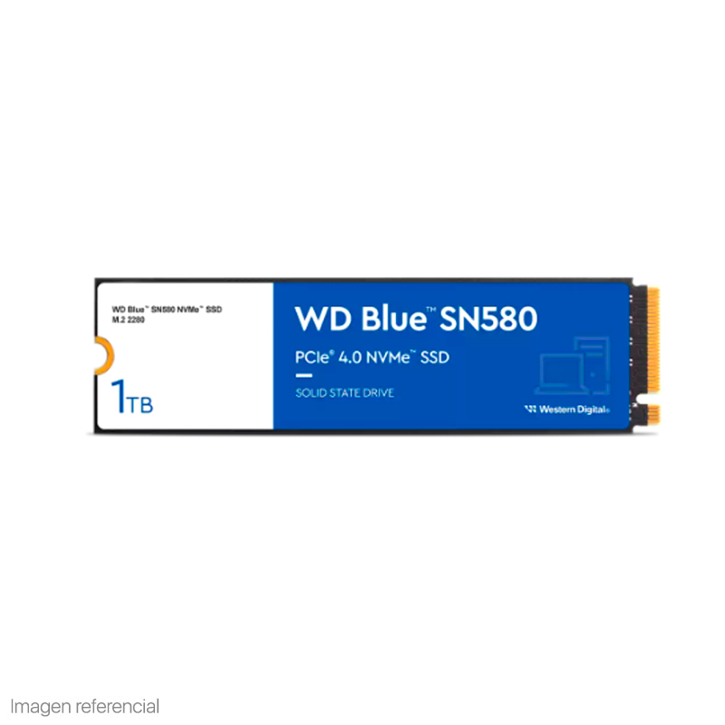 Imagen: Unidad de estado solido Western Digital Blue SN580 1TB M.2 2280, PCIe Gen 4.0 x4 NVMe 1.4b
