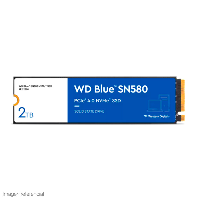 Imagen: Unidad de estado solido Western Digital Blue SN580 NVMe 2TB M.2 2280 PCIe Gen4 NVMe 1.4b