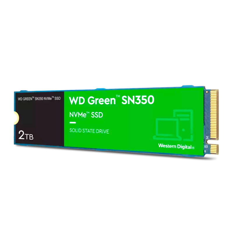 Imagen: Unidad de estado solido Western Digital Green SN350 NVMe 2TB M.2 2280, PCIe Gen3 x4