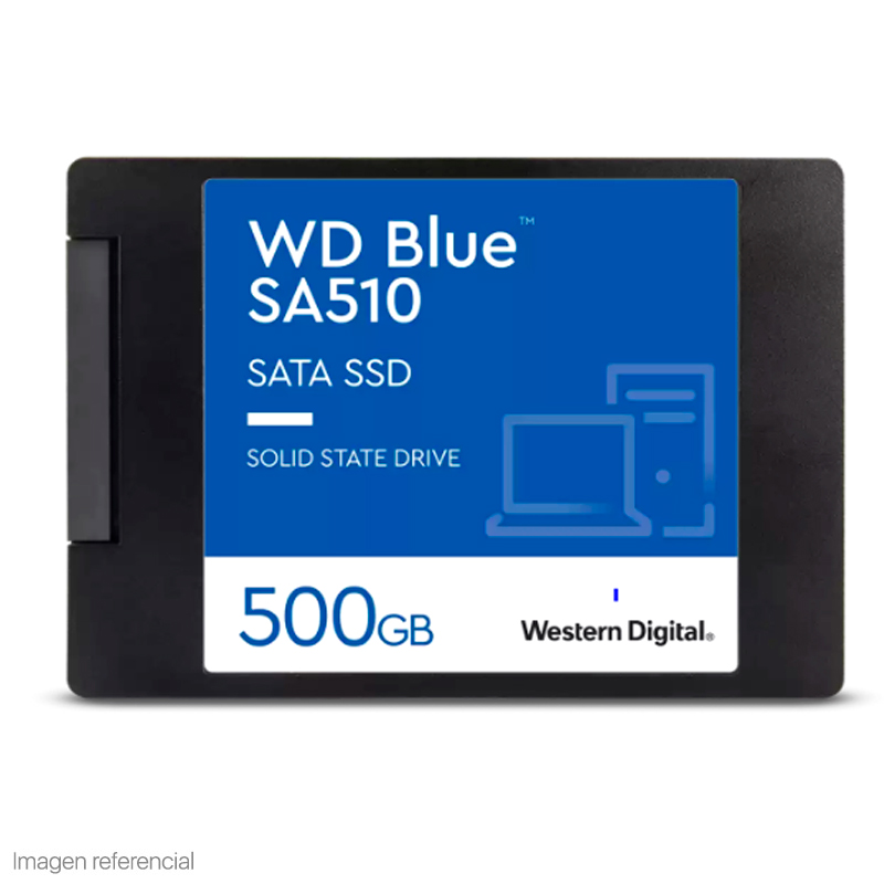 Imagen: Unidad en estado solido Western Digital Blue SA510, 500GB, SATA 6Gb/s, 2.5", 7mm.