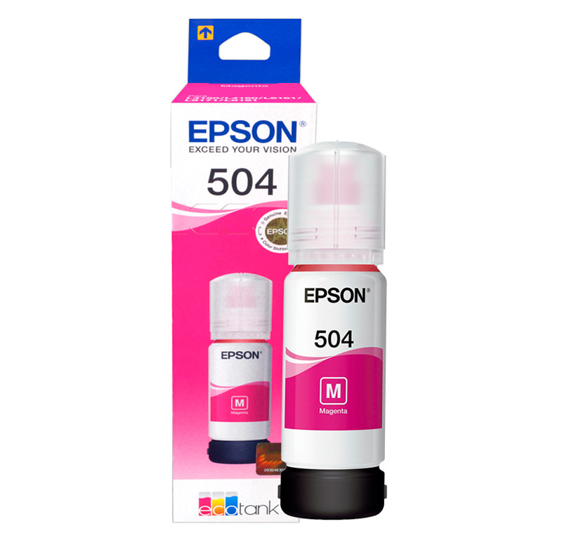 Imagen: Botella de tinta EPSON T504320-AL, color Magenta, contenido 70ml.