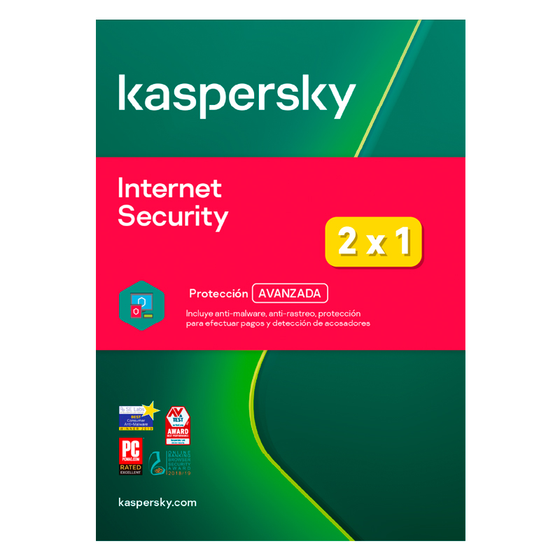 Imagen: Kaspersky Internet Security, 2 x 1 (Protege 2 dispositivos al precio de 1), Licencia 1 ao
