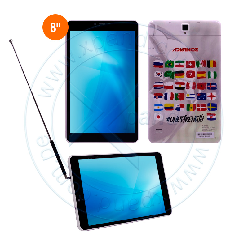 Imagen: Tablet Advance Prime Pr6150, 8" 1280x800, Android 7, 3G, Dual SIM, 8GB, RAM 1GB, DTV.