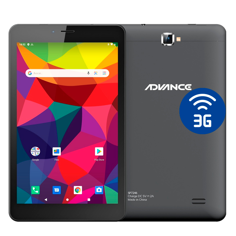 Imagen: Tablet Advance Intro SP7246, 8" IPS 1200x800, Android 9 Go, 3G, Dual SIM, 16GB, RAM 1GB.