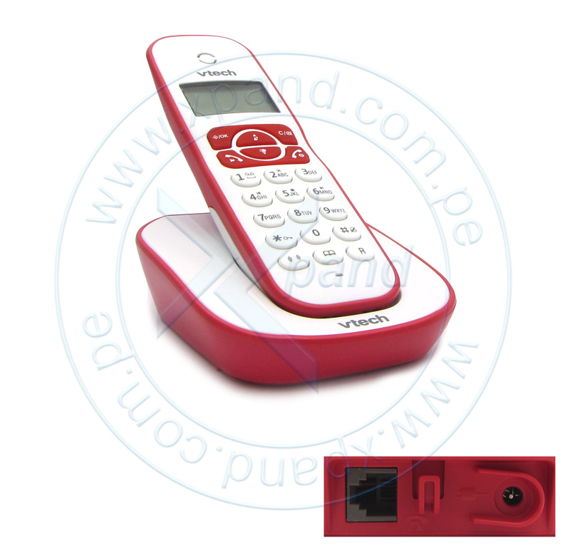 Imagen: Telfono digital inalmbrico Vtech VT220R, 2.4 GHz, Altavoz, pantalla iluminada.