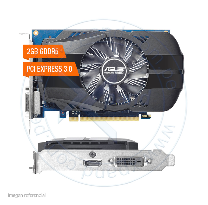 Imagen: Tarjeta de video Asus Nvidia GeForce GT 1030, 2GB GDDR5 64-bit, PCI-e 3.0, HDMI/DVI.