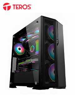 Caja Gamer Teros TE1175N, Mid Tower, Negro, USB 3.0, USB 2.0, Audio.