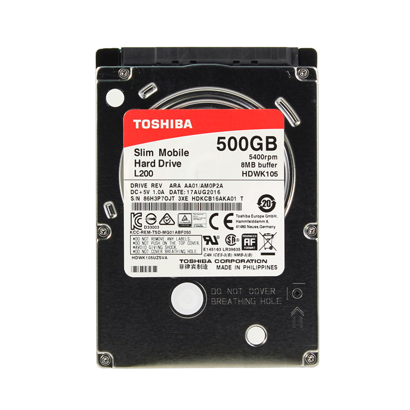Disco duro Toshiba L200 500GB SATA 6.0Gb/s 5400 RPM 2.5 empaque BULK.