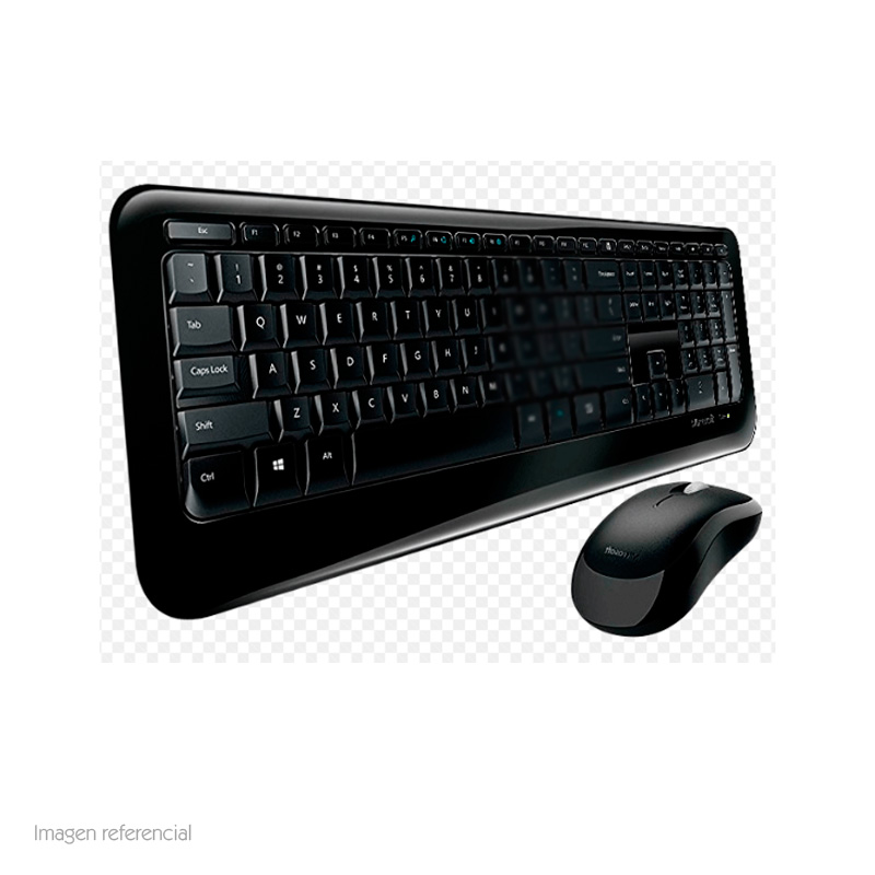 Kit de teclado mouse inalámbrico Desktop 850, Receptor USB, 2.4 GHz, negro.